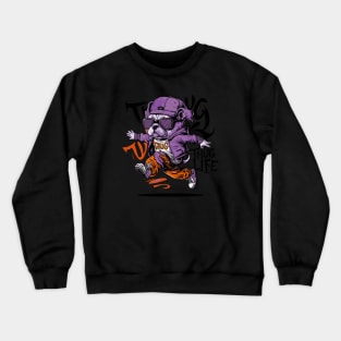 Thug Life Pug Design in Vibrant Colors Crewneck Sweatshirt